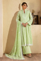 3 Piece Unstitched Embroidered Lawn suit with Embroidered Chiffon Dupatta PM-52058