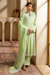 3 Piece Unstitched Embroidered Lawn suit with Embroidered Chiffon Dupatta PM-52058