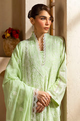 3 Piece Unstitched Embroidered Lawn suit with Embroidered Chiffon Dupatta PM-52058