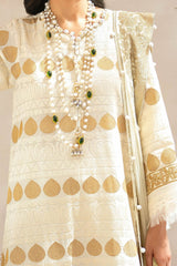 3 Piece Unstitched Embroidered Lawn Suit with Embroidered Chiffon Dupatta FE-52128