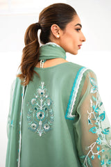 3 Piece Unstitched Embroidered Organza Suit with Embroidered Chiffon Dupatta FE-52157