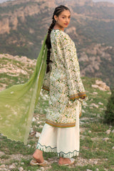 3 Piece Unstitched Printed Lawn Suit with Embroidered Chiffon Dupatta BM-52044