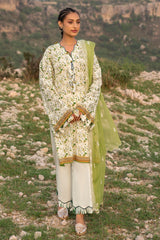 3 Piece Unstitched Printed Lawn Suit with Embroidered Chiffon Dupatta BM-52044