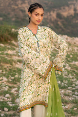 3 Piece Unstitched Printed Lawn Suit with Embroidered Chiffon Dupatta BM-52044