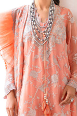 3 Piece Unstitched Embroidered Chiffon Suit with Embroidered Chiffon Dupatta FE-52162