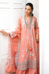 3 Piece Unstitched Embroidered Chiffon Suit with Embroidered Chiffon Dupatta FE-52162
