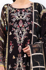 3 Piece Unstitched Embroidered Chiffon Suit with Embroidered Chiffon Dupatta FE-52167