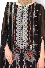 3 Piece Unstitched Embroidered Chiffon Suit with Embroidered Chiffon Dupatta FE-52081