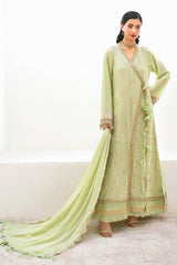 3 Piece Unstitched Embroidered Swiss Voile Suit with Embroidered Chiffon Dupatta FE-52166