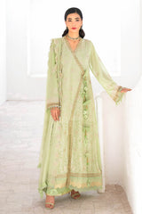 3 Piece Unstitched Embroidered Swiss Voile Suit with Embroidered Chiffon Dupatta FE-52166