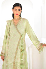 3 Piece Unstitched Embroidered Swiss Voile Suit with Embroidered Chiffon Dupatta FE-52166