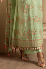 3 Piece Unstitched Embroidered Swiss Voile Suit with Embroidered Chiffon Dupatta LSV-52006