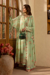 3 Piece Unstitched Embroidered Swiss Voile Suit with Embroidered Chiffon Dupatta LSV-52006