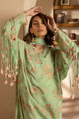 3 Piece Unstitched Embroidered Swiss Voile Suit with Embroidered Chiffon Dupatta LSV-52006