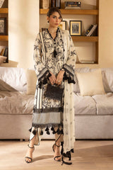 3 Piece Unstitched Embroidered Swiss Voile Suit with Embroidered Chiffon Dupatta LSV-52009