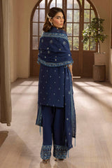 3 Piece Unstitched Embroidered Swiss Voile Suit with Embroidered Chiffon Dupatta LSV-52019