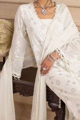 3 Piece Unstitched Embroidered Swiss Voile Suit with Embroidered Chiffon Dupatta with Lace LSV-52017
