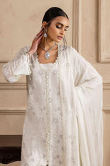 3 Piece Unstitched Embroidered Swiss Voile Suit with Embroidered Chiffon Dupatta with Lace LSV-52017