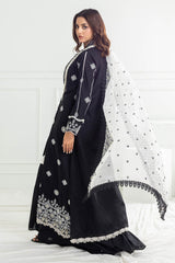 3 Piece Unstitched Schiffli Embroidered Lawn Suit with Embroidered Cotton Net Dupatta CN-52001