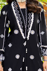 3 Piece Unstitched Schiffli Embroidered Lawn Suit with Embroidered Cotton Net Dupatta CN-52001