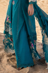 3 Piece Unstitched Embroidered Lawn Suit with Embroidered Denting Lawn Dupatta DN-52010