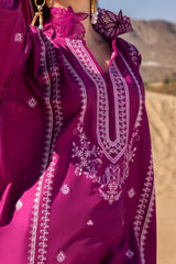 3 Piece Unstithed Embroidered Lawn Suit with Embroidered Denting Lawn Dupatta DN-52014