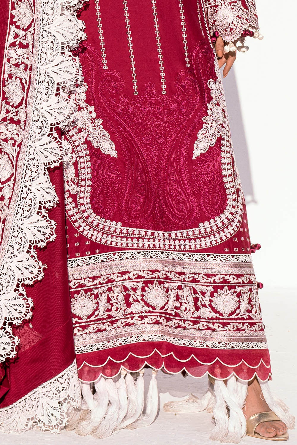 3 Piece Unstitched Embroidered Printed Denting Lawn Suit DN-42040