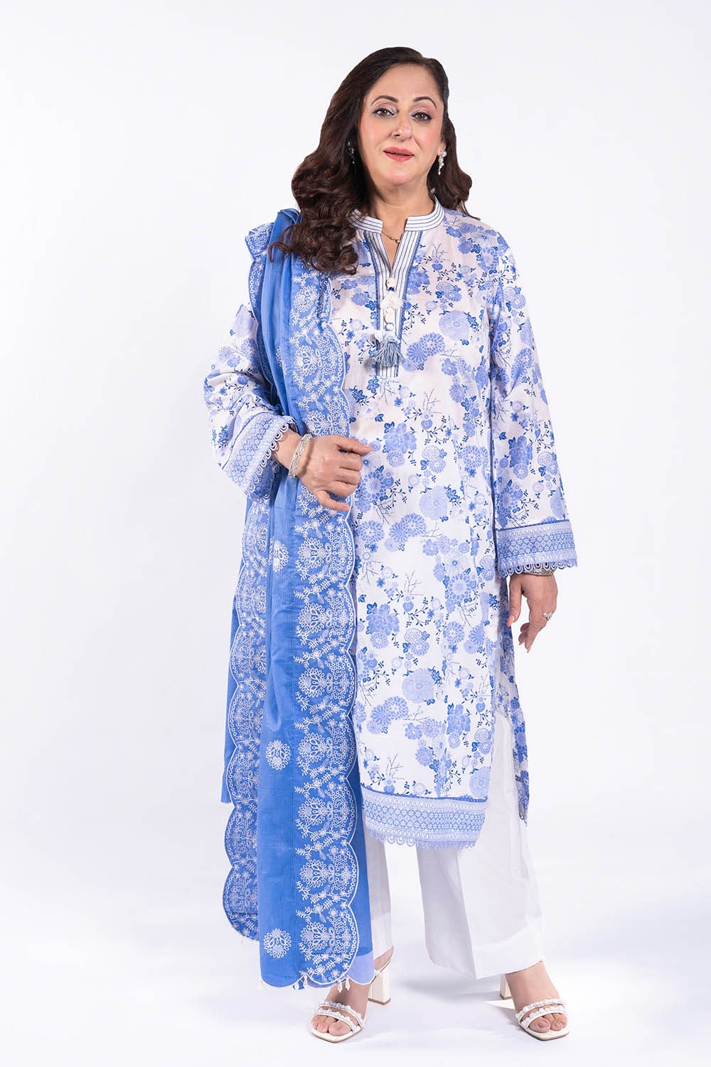 3 Piece Unstitched Printed Lawn Suit with Embroidered Denting Lawn Dupatta DN-52011