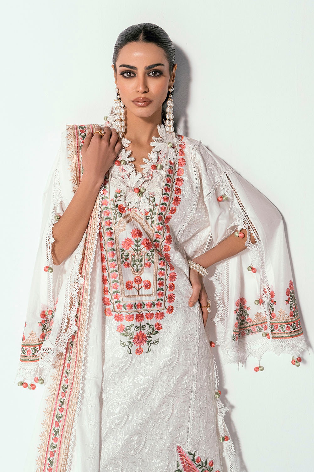 3 Piece Unstitched Embroidered Printed Denting Lawn Suit DN-52006
