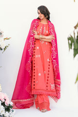3 Piece Unstitched Embroidered Printed Denting Lawn Suit DN-52007