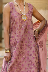 3 Piece Unstitched Embroidered Mehsuri Jacquard Suit with Embroidered Chiffon Dupatta FE-52031