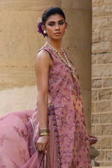 3 Piece Unstitched Embroidered Mehsuri Jacquard Suit with Embroidered Chiffon Dupatta FE-52031