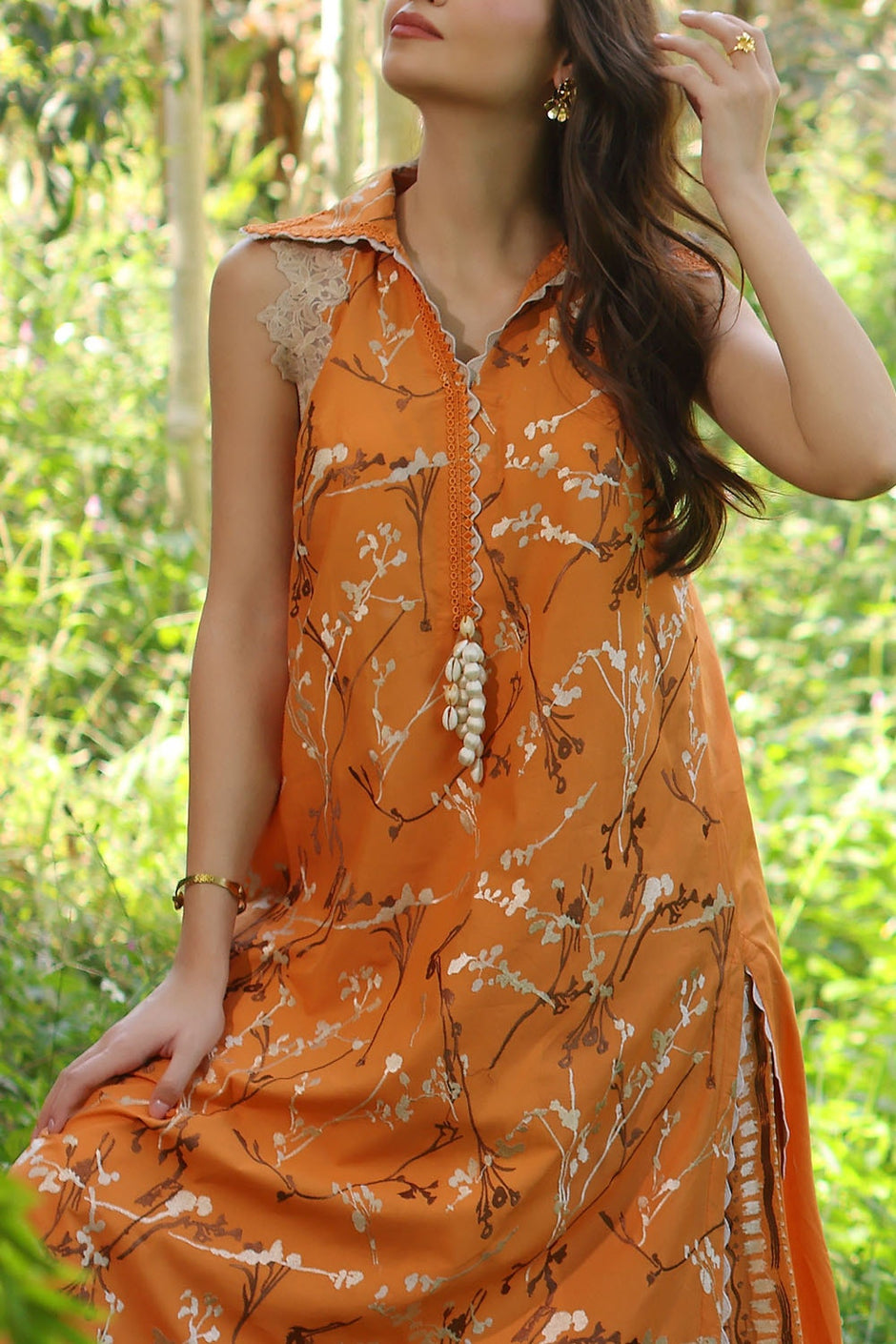 2 Piece Unstitched Embroidered Lawn Shirt with Dyed Trouser