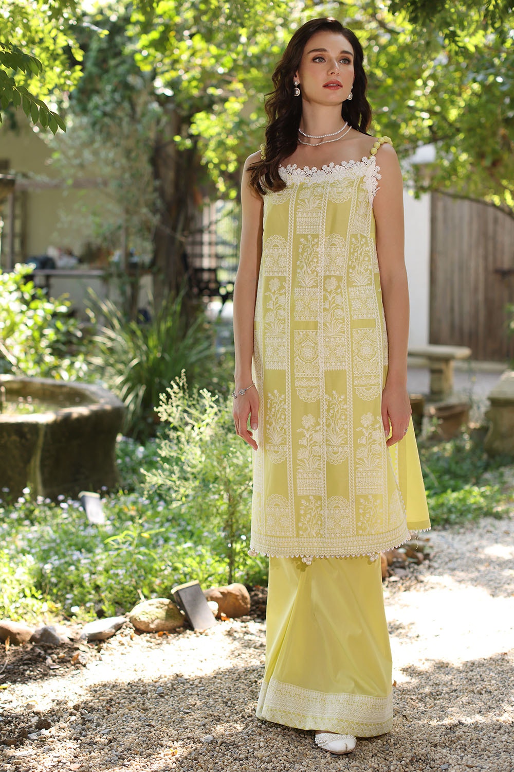 2 Piece Unstitched Embroidered Lawn Shirt with Dyed Trouser TL-52088