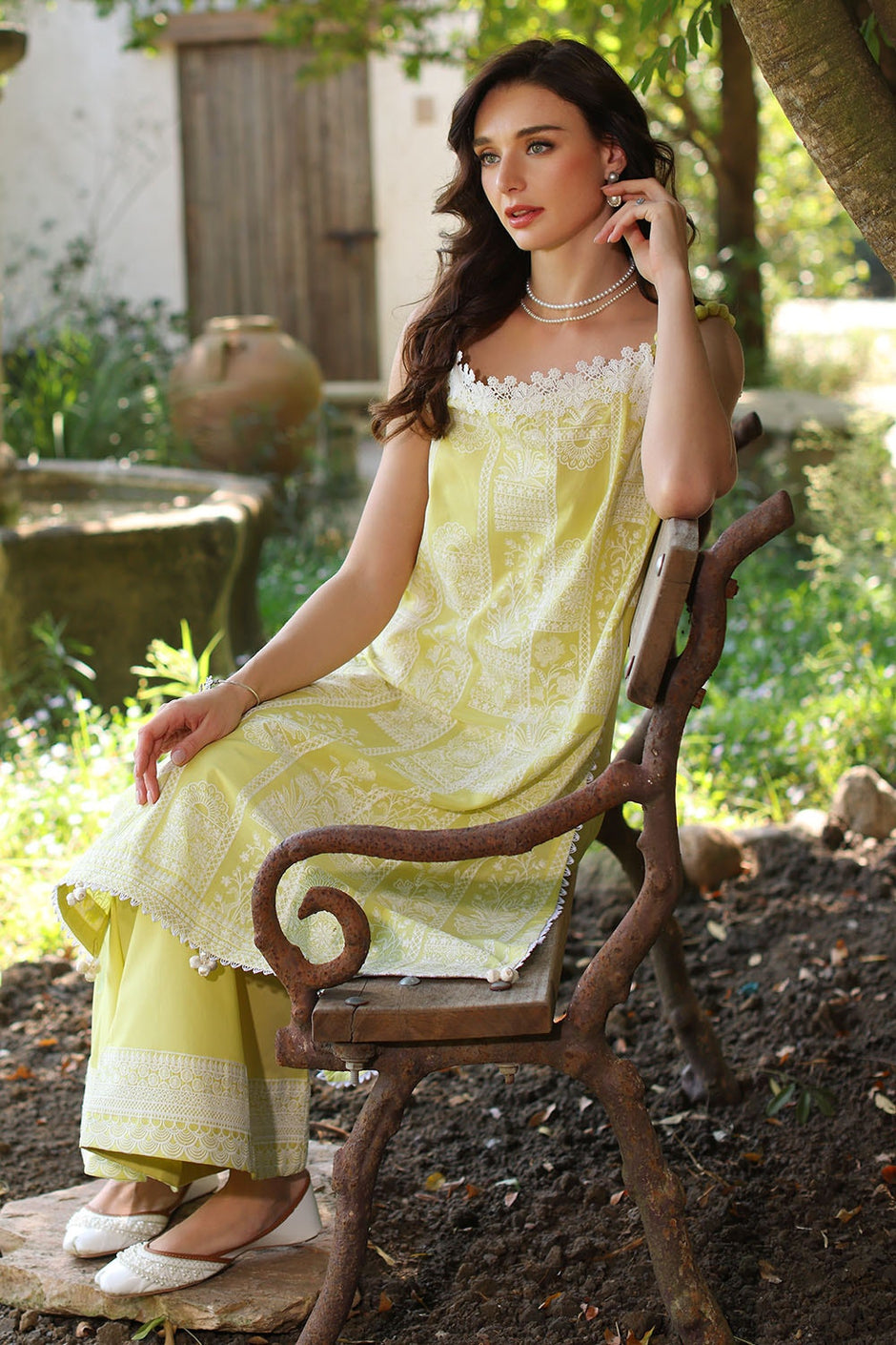 2 Piece Unstitched Embroidered Lawn Shirt with Dyed Trouser