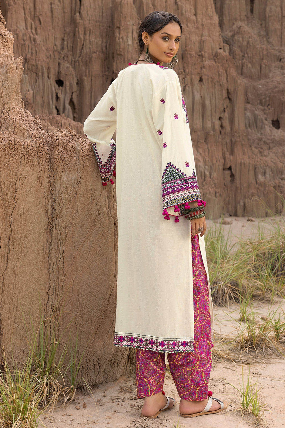 2 Piece Unstitched Embroidered Self Jacquard Suit