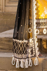 3 Piece Unstitched Embroidered Jacquard Suit with Embroidered Organza Dupatta FE-52001