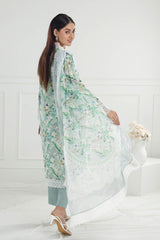 3 Piece Unstitched Embroidered Printed Lawn Suit with Embroidered Printed Chiffon Dupatta PR-52007