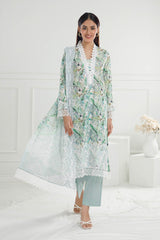 3 Piece Unstitched Embroidered Printed Lawn Suit with Embroidered Printed Chiffon Dupatta PR-52007