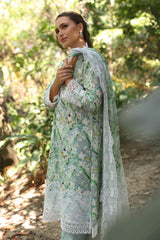 3 Piece Unstitched Embroidered Printed Lawn Suit with Embroidered Printed Chiffon Dupatta PR-52007