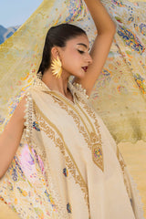 3 Piece Unstitched Printed Lawn Suit with Embroidered Chiffon Dupatta BCT-52013