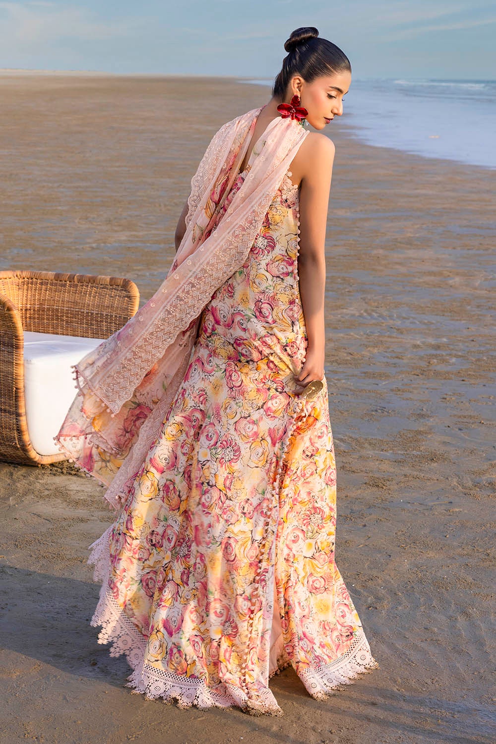 3 Piece Unstitched Printed Lawn Suit with Embroidered Chiffon Dupatta BCT-52016