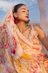 3 Piece Unstitched Printed Lawn Suit with Embroidered Chiffon Dupatta BCT-52016