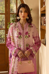 3 Piece Unstitched Embroidered Lawn Suit with Embroidered Chiffon Dupatta BM-52014