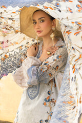 3 Piece Unstitched Embroidered Printed Lawn Suit with Embroidered Printed Chiffon Dupatta BCT-52014