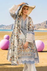 3 Piece Unstitched Embroidered Printed Lawn Suit with Embroidered Printed Chiffon Dupatta BCT-52014