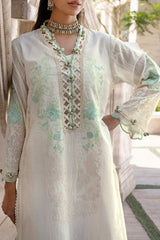 3 Piece Unstitched Embroidered Stripe Suit with Embroidered Stripe Dupatta FE-52014