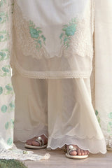 3 Piece Unstitched Embroidered Stripe Suit with Embroidered Stripe Dupatta FE-52014