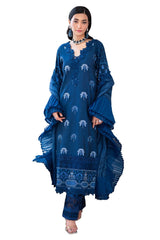 3 Piece Unstitched Embroidered Paper Cotton Self Jacquard Suit with Zari Stripe Dupatta FE-52004