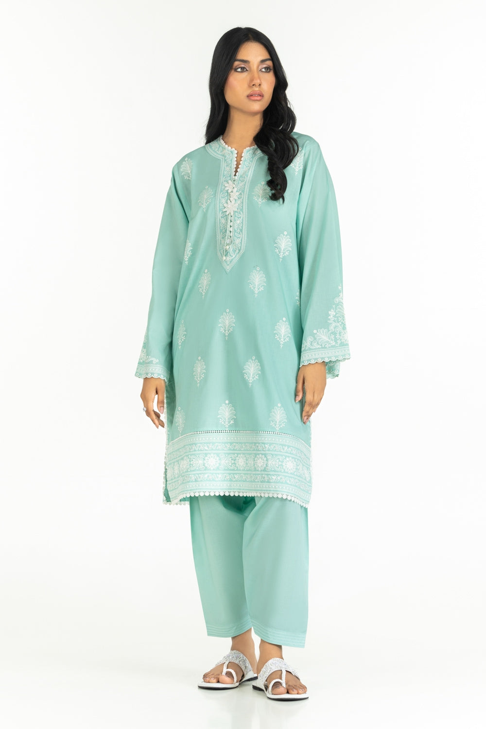Cambric Embroidered Shirt And Shalwar IPST-44354